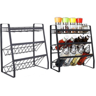 3 Tier Kitchen Metal Spice Rack Utensils Storage Organizer