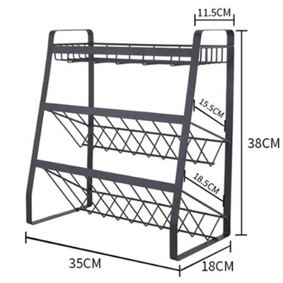 3 Tier Kitchen Metal Spice Rack Utensils Storage Organizer