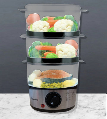 3 Tier Layer Compact Food Steamer DIY at B&Q