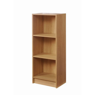 3 Tier Medium Narrow Bookcase Shelving Unit Living Room Office Bedroom