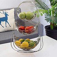 3 Tier Metal Fruit Baskets Rack Vegetables Storage Display Stand Holder