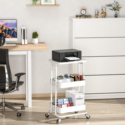 SEPTBOT Craft Storage Cart With Power Outlet - 23 Vinyl Roll Holder Mobile Organizer With Charging Station