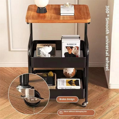 3 Tier Metal Utility Storage Trolley on Wheels