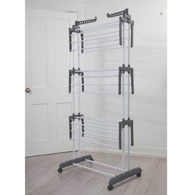 3 Tier Mighty Drying Rack Grey DIY at B Q