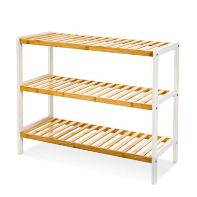 3 Tier Natural Bamboo Shoe Rack