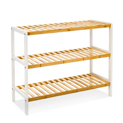3 Tier Natural Bamboo Shoe Rack