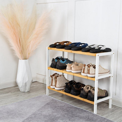 3 Tier Natural Bamboo Shoe Rack - 3