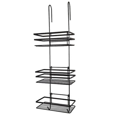 3 Tier Non Rust Hanging Shower Caddy Bathroom Organiser in Black - 8