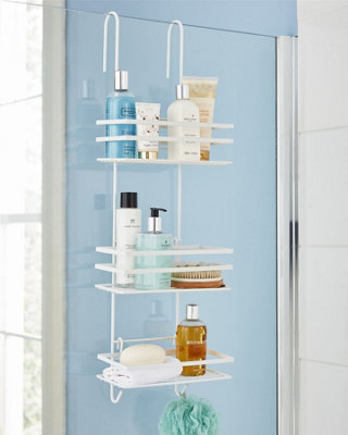 3 Tier Non Rust Hanging Shower Caddy Bathroom Organiser in White