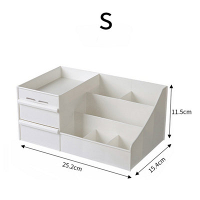 3 Tier Plastic Makeup Organizer Cosmetics Storage Box with 2 Drawer for Dresser Bedroom Bathroom 252 mm (W) - 5