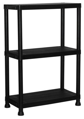 3 Tier Plastic Shelving Storage Racking Shelves Garage Shed Home Warehouse DIY at B&Q