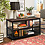 3 Tier Retro Rectangle TV Unit Sideboard Cabinet TV Stand