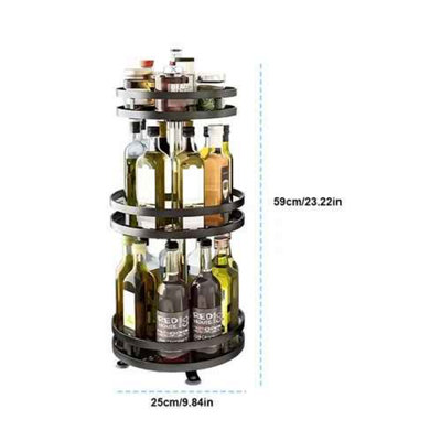 3-tier rotating spice rack, Metal kitchen organizer, 360 rotation, jars ...
