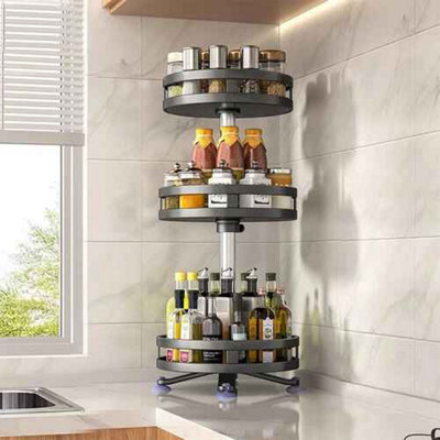 3-tier rotating spice rack, Metal kitchen organizer, 360 rotation, jars ...
