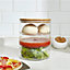 3 Tier Round Stackable Glass Food Storage Jars with Lid Airtight Sealed