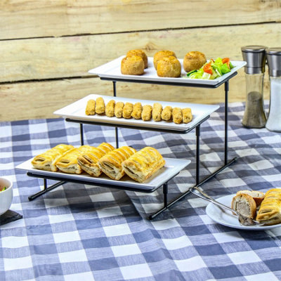 3 Tier Serving Set Platters  Maison and White - 3