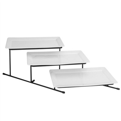3 Tier Serving Set Platters  Maison and White - 4