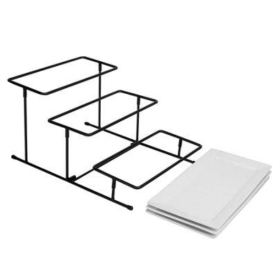 3 Tier Serving Set Platters  Maison and White - 5
