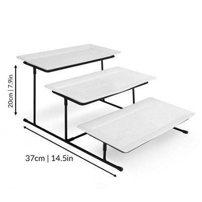 3 Tier Serving Set Platters  Maison and White - 6