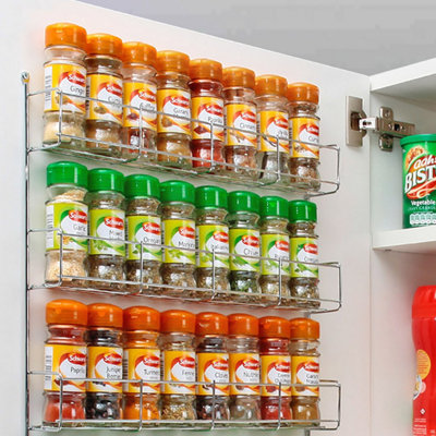 Tier Spice Rack For Kitchen Door Cupboard or Wall