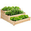 3 Tier Square Wooden Raised Garden Bed Outdoor Planter Trough