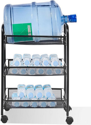 3 Tier Storage Trolley, Slide Out Rolling Utility Cart, Storage Shelf ...