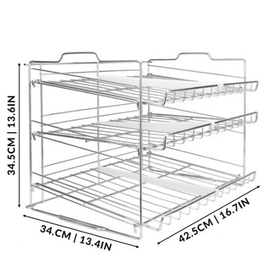 3 Tier Tin Can Rack - Cupboard Shelf Organiser