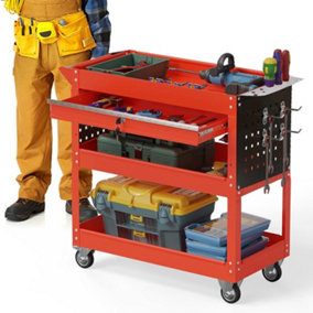 3 Tier Tool Trolley Cart Roller Cabinet for Garage Workshop
