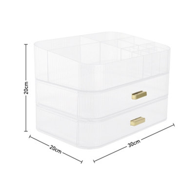 3-Tier Transparent Makeup Organizer with Drawers for Dresser and Bathroom - 5