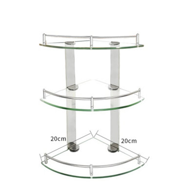 Glass corner shelf bathroom discount