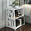 3 Tier White Bedside Table Bedroom Storage Cabinets for Bedroom 480mm(H)