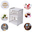3 Tier White Bedside Table Bedroom Storage Cabinets for Bedroom 480mm(H)