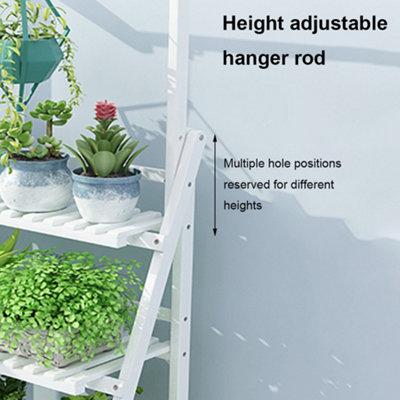 3 Tier White Foldable Wooden Hanging Plant Stand Shelves Flower Pot ...