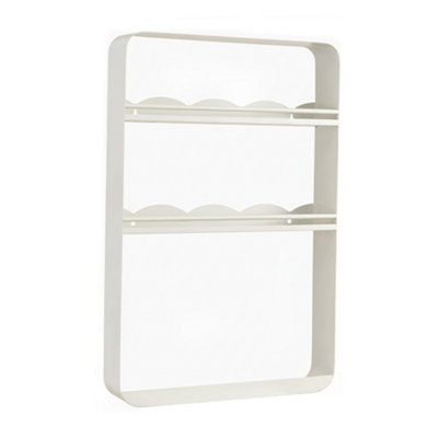 3-Tier White Wall-Mounted Storage Rack for Kitchen or Bathroom, 40cm W ...