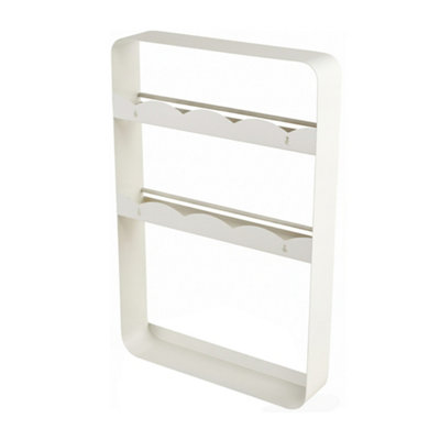 3-Tier White Wall-Mounted Storage Rack for Kitchen or Bathroom, 40cm W ...