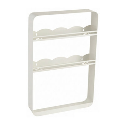 3-Tier White Wall-Mounted Storage Rack for Kitchen or Bathroom, 40cm W ...