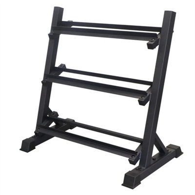 3 Tier Wide Dumbbell Rack Weight Stand Storage Hex Heavy Duty Home Gym ...