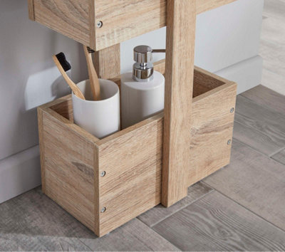 3 Tier Bathroom Storage Caddy - Wood Effect