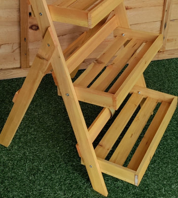 3 Tier Wooden Plant Pot Stand Folding Garden Display Etagere Shelf ...
