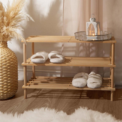 TRINITY | 3-Tier Shoe Bench w/ Boot Tier | Champagne