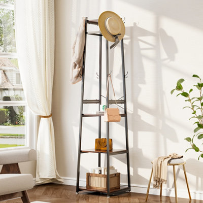 3 Tiers 180 cm H Industrial Clothing Racks Floor Standing Clothes Rail Dispaly Shelves
