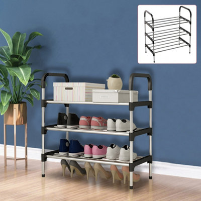 Tiers Black Freestanding Shoe Rack Shoe Storage Organizer Saving
