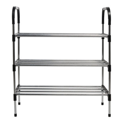 3 Tiers Black Freestanding Shoe Rack Shoe Storage Organizer Saving ...