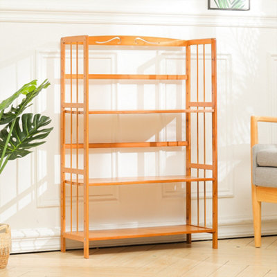 3 Tiers Freestanding Bamboo Bookcase Bookshelf Display Storage Unit