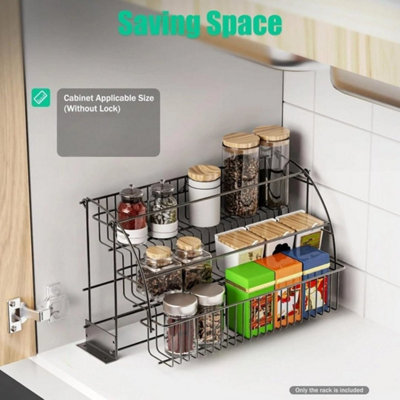 3 Tiers Pull Out Kitchen Cupboard Storage Organiser Rack