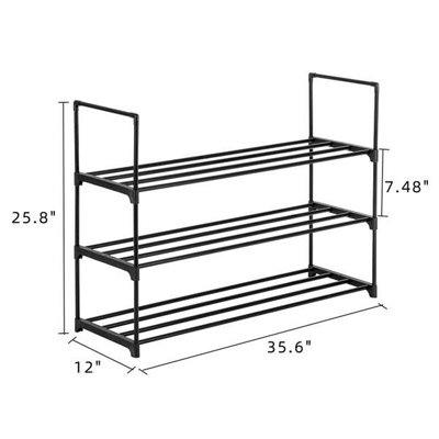 3 Tiers Shoe Rack Shoe Tower Shelf Storage Organizer For Bedroom ...