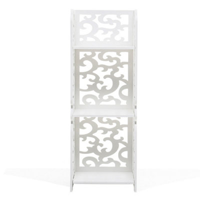 3 Tiers White Storage Display Shelving Unit Bookcase 80cm