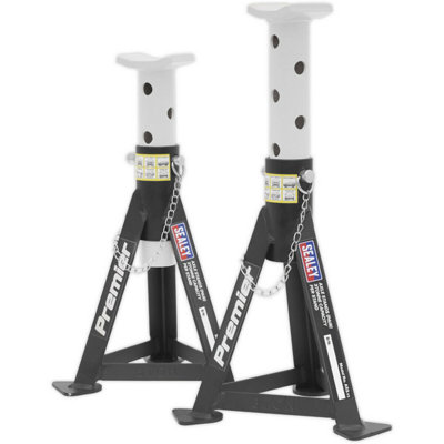 3 Tonne Heavy Duty Adjustable Axle Stands - Safe Vehicle Support with 290mm to 435mm Height Range