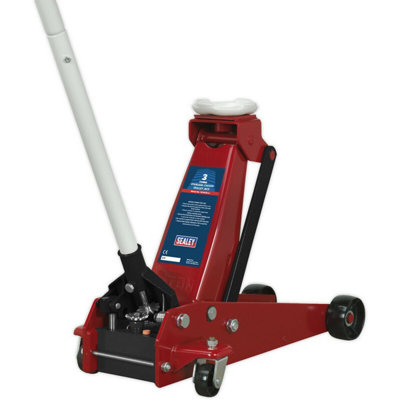 3 Tonne Hydraulic Trolley Jack - 515mm Max Height - 2 x Ratchet Axle Stands