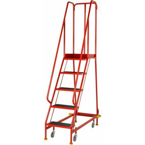 3 Tread Narrow Warehouse Aisle Stairs - Anti Slip Steps - 0.5m Width - Steel